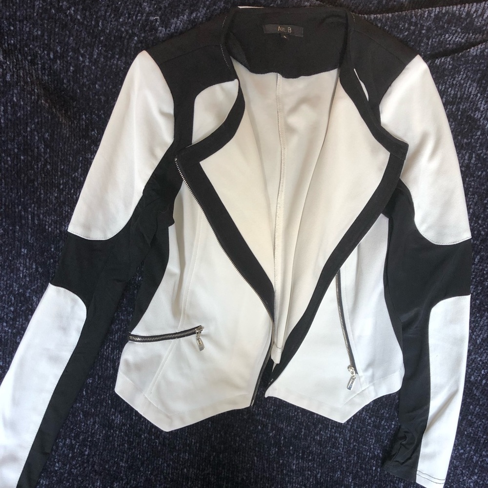 Black and white blazer